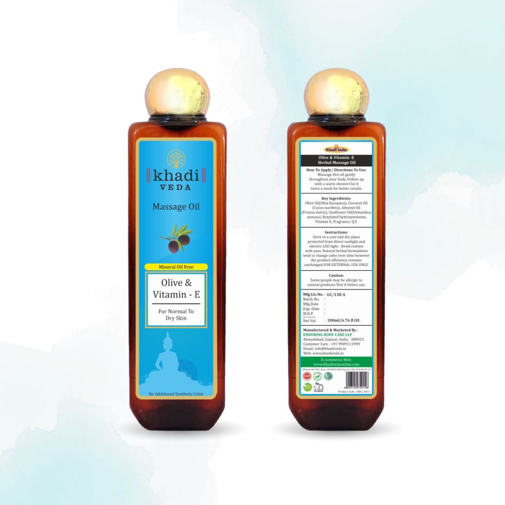 KhadiVeda Olive&Vitamin-E Massage Oil-Natural Care Your Skin