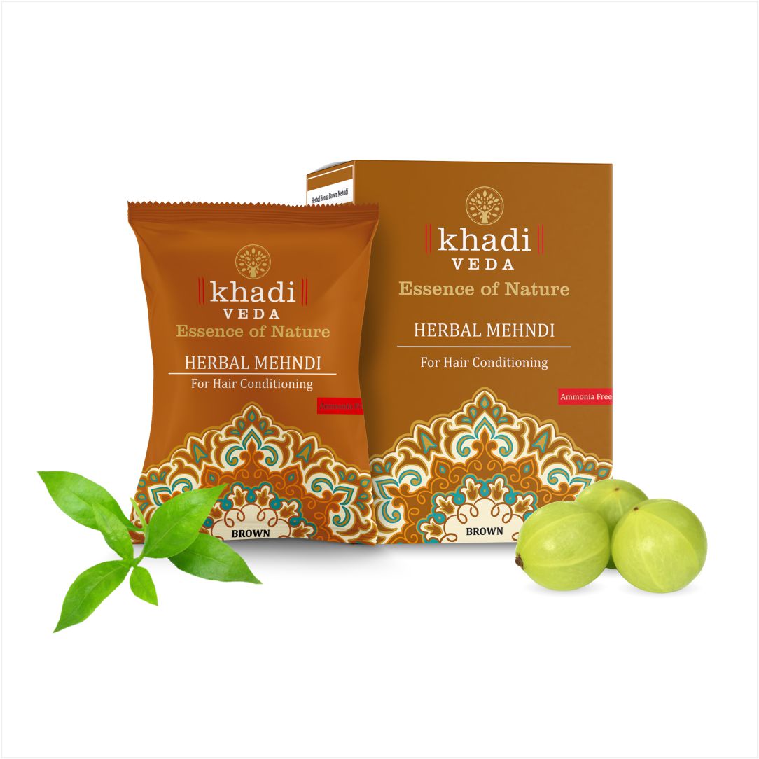 Khadi Veda Herbal Mehndi Brown-Natural Hair Care For Rich Aromatic Color