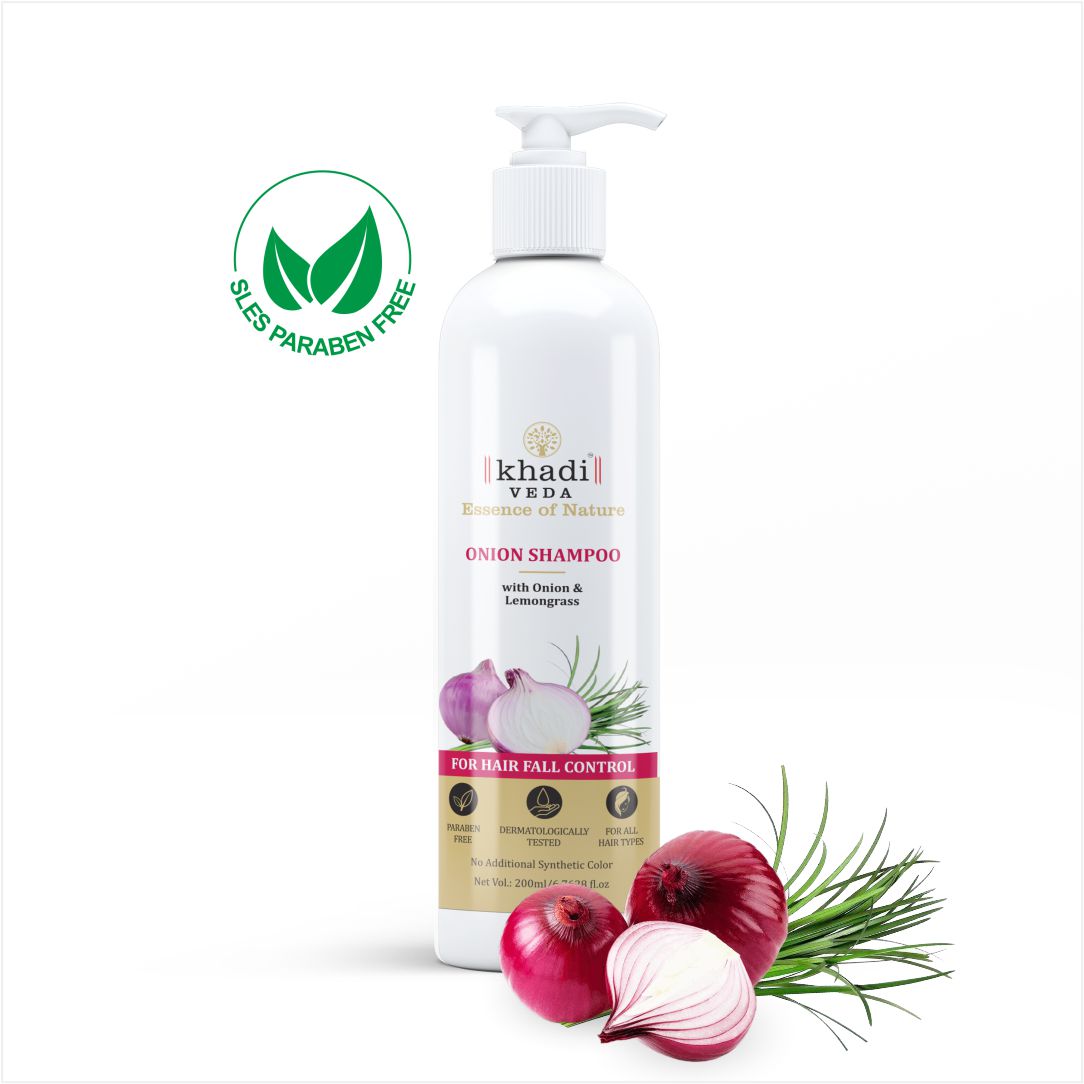 Khadi Veda Onion Hair Shampoo-Reveal Your Hair Natural Beauty Khadi Veda Onion Hair Shampoo-Reveal Your Hair Natural Beauty